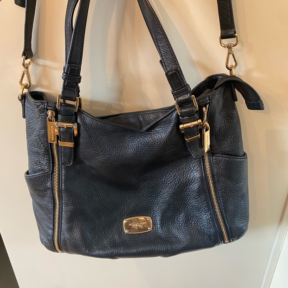 Michael Kors Black Pebble Leather Bag